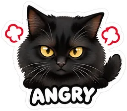 ANGRY sticker of the cat