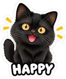 HAPPY sticker of the cat