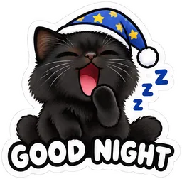 GOOD NIGHT sticker of the cat